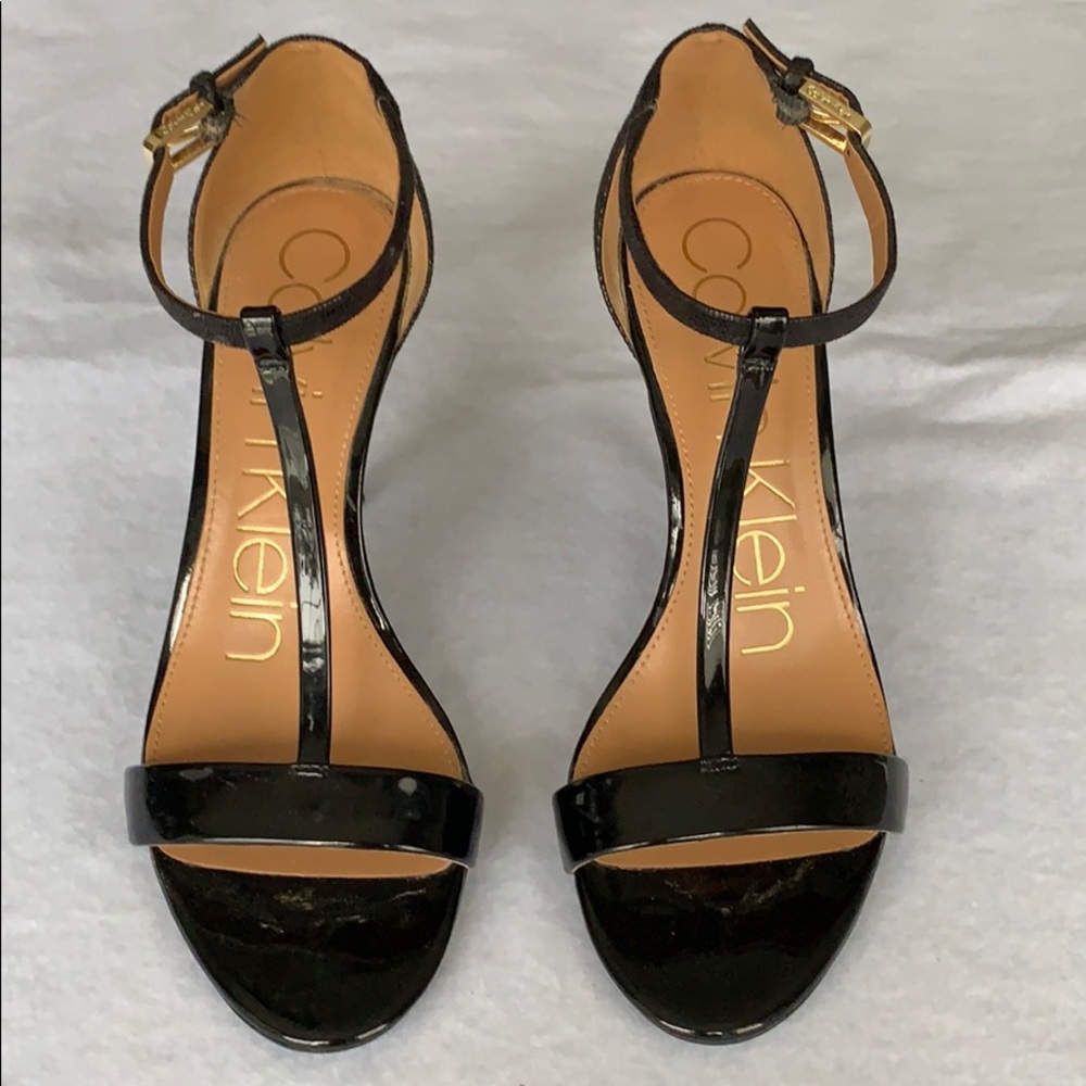 Black T-Strap Calvin Klein Heels